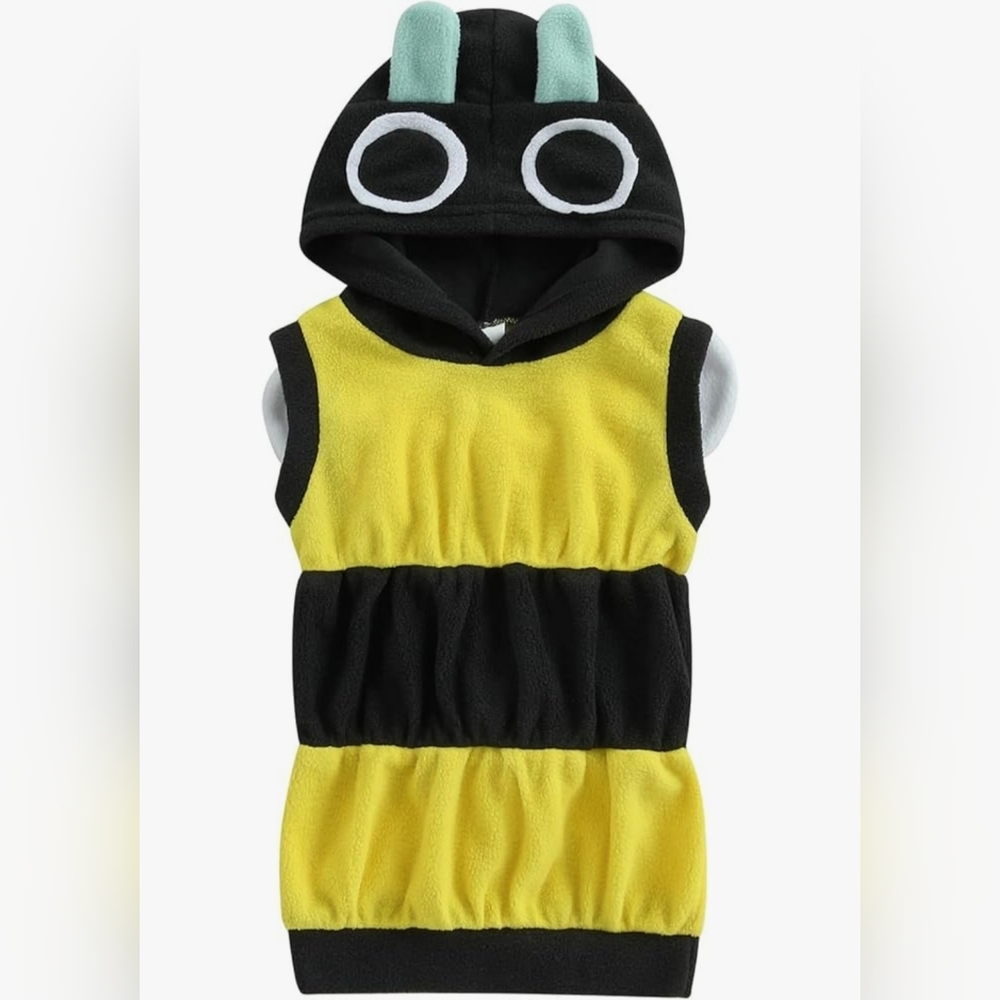NWT Baby Infant Unisex Bumble Bee Costume Sleeveless Hooded Vest- 0-6 Months